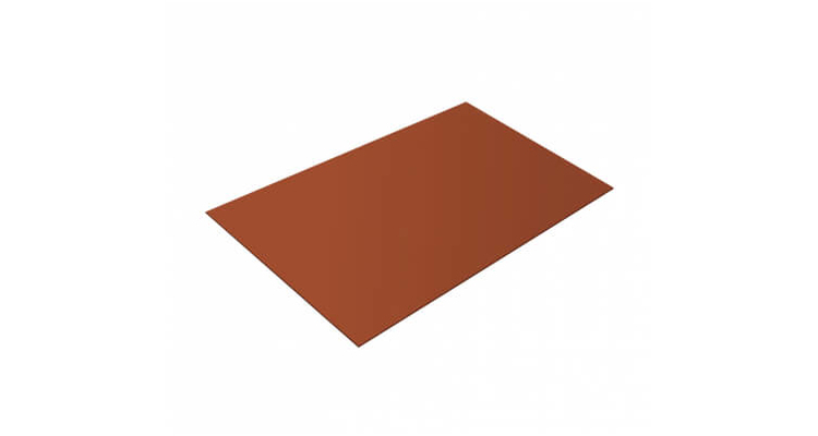 Плоский лист 0.5 Satin с пленкой RAL 8004 терракота