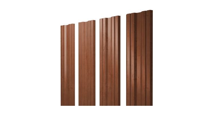 Штакетник Twin с прямым резом 0,45 Print Elite Rowan TwinColor