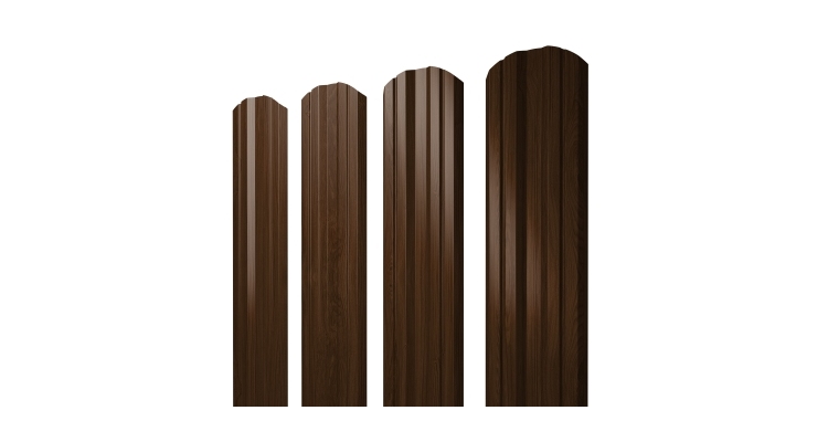 Штакетник Twin фигурный 0,45 Print Elite Choco Wood TwinColor