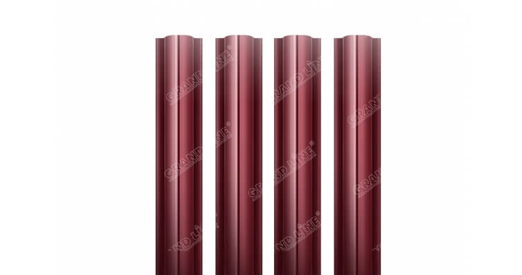 Штакетник Круглый с прямым резом 0,5 Satin RAL 3005 красное вино