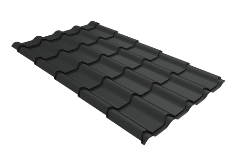 Металлочерепица камея 0.5 Satin Matt RAL 7016 антрацитово-серый