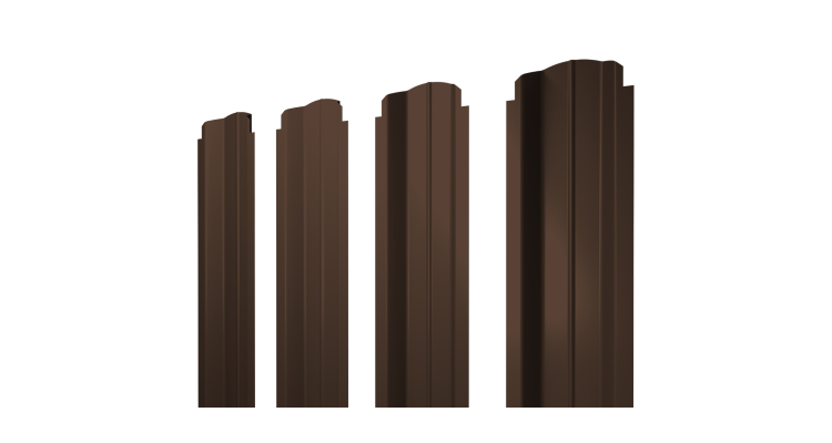 Штакетник П-образный B фигурный 0,4 PE RAL 8017 шоколад