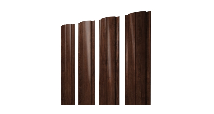 Штакетник Полукруглый Slim с прямым резом 0,45 Print Elite Cherry Wood TwinColor