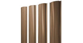 Штакетник Полукруглый Slim с прямым резом 0,45 Print Elite Honey Wood TwinColor