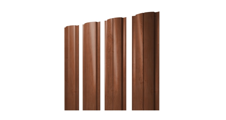 Штакетник Полукруглый Slim с прямым резом 0,45 Print Elite Rowan TwinColor