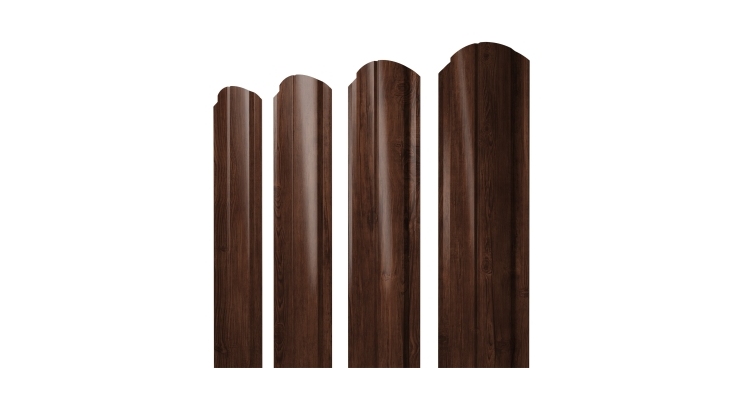 Штакетник Полукруглый Slim фигурный 0,45 Print Elite Cherry Wood TwinColor