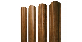 Штакетник Полукруглый Slim фигурный 0,45 Print Elite Golden Wood TwinColor