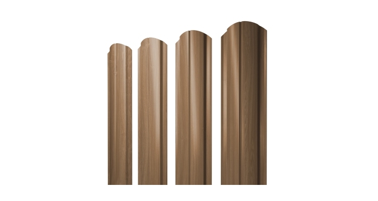 Штакетник Полукруглый Slim фигурный 0,45 Print Elite Honey Wood TwinColor