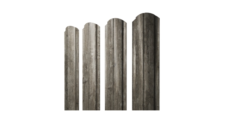 Штакетник Полукруглый Slim фигурный 0,45 Print Elite Nordic Wood TwinColor