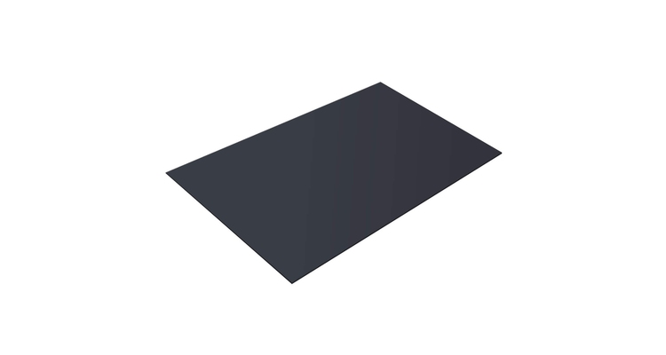 Плоский лист 0.5 Satin Мatt с пленкой RAL 7024 мокрый асфальт