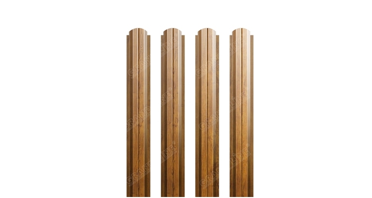 Штакетник П-образный А фигурный 0,45 Print-Double Elite Golden Wood