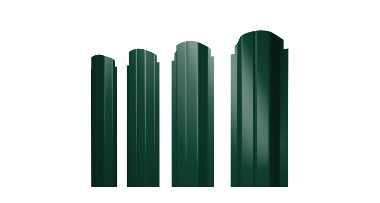 Штакетник П-образный A фигурный 0,45 PE RAL 6005 зеленый мох