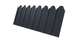 Профнастил C10A фигурный 0,45 Drap TwinColor с пленкой RAL 7024 мокрый асфальт