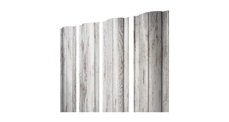 Штакетник Круглый с прямым резом 0,45 Print Elite Snow Wood TwinColor