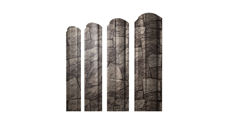 Штакетник Полукруглый Slim фигурный 0,45 Print Elite King Stone TwinColor