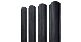 Штакетник Полукруглый Slim фигурный 0,45 Print Premium Grey Wood TwinColor