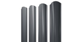 Штакетник Полукруглый Slim фигурный 0,45 Drap TwinColor RAL 7024 мокрый асфальт