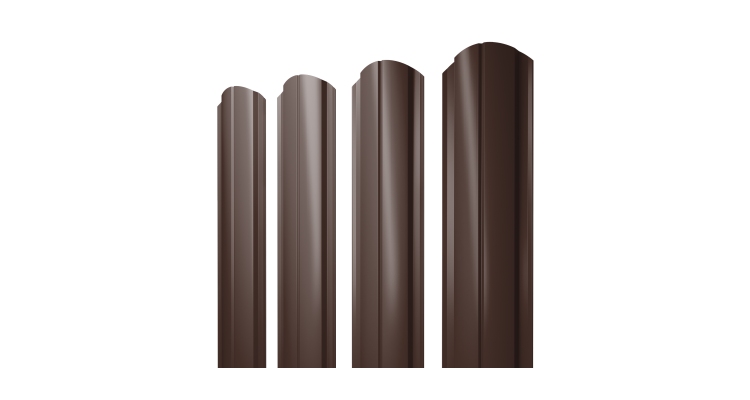 Штакетник Полукруглый Slim фигурный 0,45 Drap TwinColor RAL 8017 шоколад