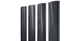 Штакетник Полукруглый Slim с прямым резом 0,45 Print Premium Grey Wood TwinColor