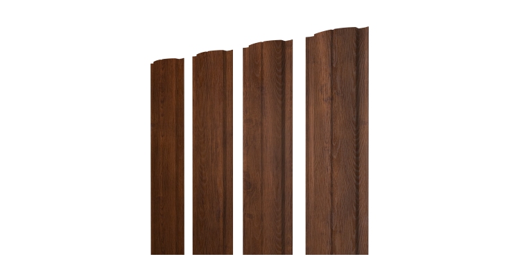 Штакетник Полукруглый Slim с прямым резом 0,45 Print Premium Golden Wood Fresh TwinColor
