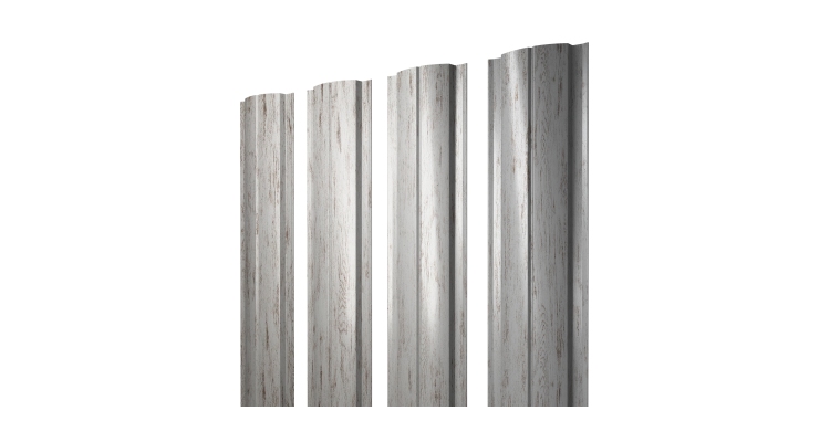 Штакетник Полукруглый Slim с прямым резом 0,45 Print Elite Snow Wood TwinColor