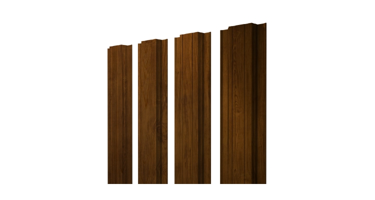 Штакетник Прямоугольный с прямым резом 0,45 Print Elite Golden Wood TwinColor