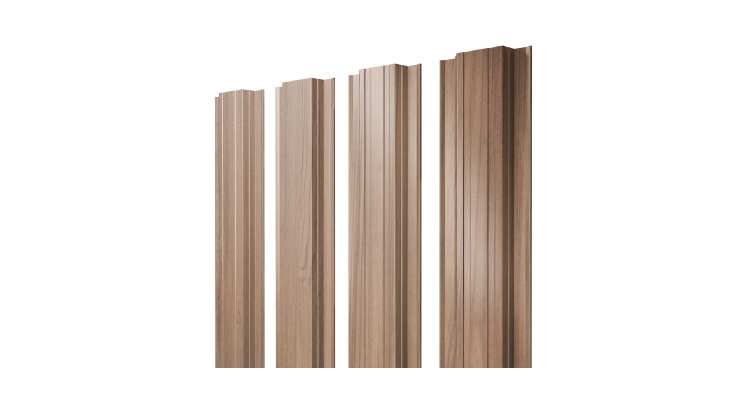 Штакетник Прямоугольный с прямым резом 0,45 Print Elite Honey Wood TwinColor