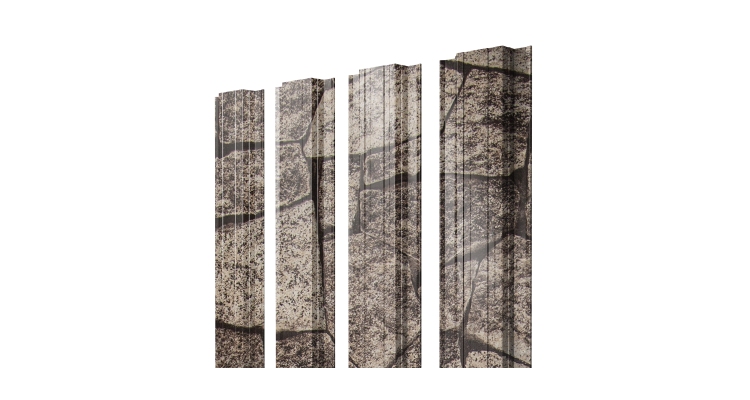 Штакетник Прямоугольный с прямым резом 0,45 Print Elite King Stone TwinColor