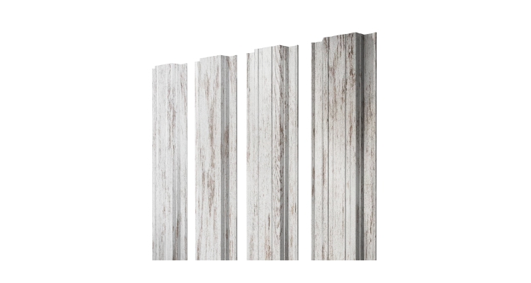Штакетник Прямоугольный с прямым резом 0,45 Print Elite Snow Wood TwinColor