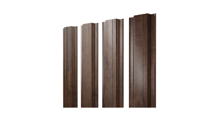 Штакетник Прямоугольный с прямым резом 0,45 Print Premium Antique Wood TwinColor