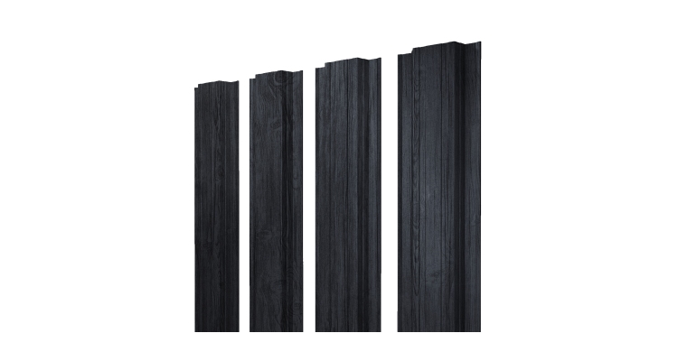 Штакетник Прямоугольный с прямым резом 0,45 Print Premium Grey Wood TwinColor