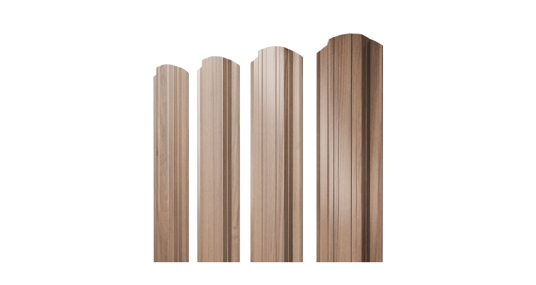 Штакетник Прямоугольный фигурный 0,45 Print Elite Honey Wood TwinColor