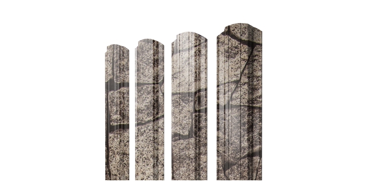 Штакетник Прямоугольный фигурный 0,45 Print Elite King Stone TwinColor
