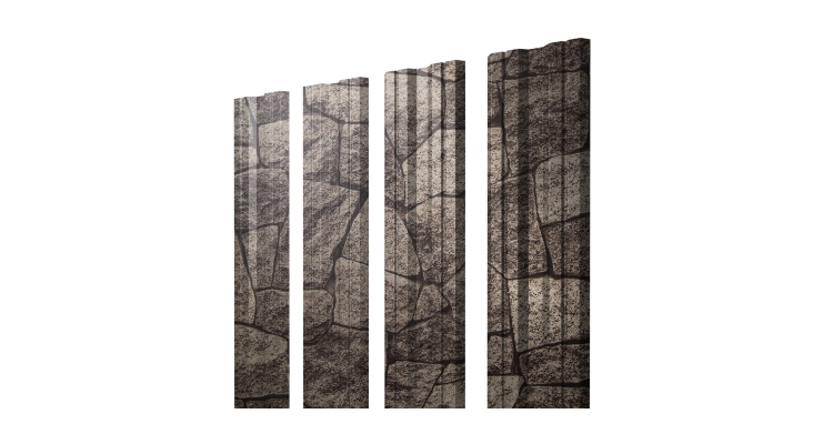 Штакетник Twin с прямым резом 0,45 Print Elite King Stone TwinColor
