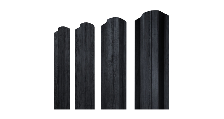 Штакетник М-образный B фигурный 0,45 Print Premium Grey Wood TwinColor