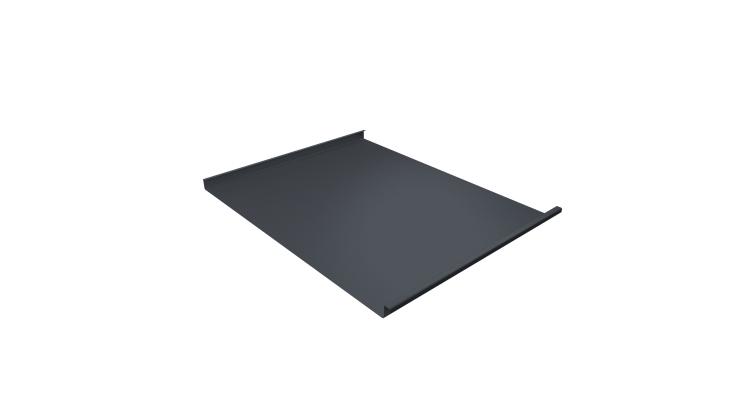 Фальц двойной стоячий Grand Line 0,45 Drap TX с пленкой на замках Drap TwinColor RAL 7024 мокрый асфальт