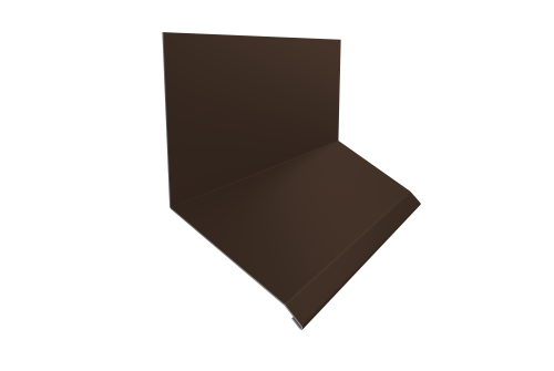 Планка примыкание верхнее к стене фальц Grand Line 150х130х20 0,45 PE с пленкой RAL 8017 шоколад (3м)