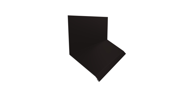 Планка примыкание верхнее к стене фальц 150х130х20 0,5 Satin Matt RAL 9005 черный (2м)