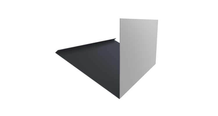 Планка примыкание верхнее к трубе фальц 0,45 Drap TR RAL 7024 мокрый асфальт (3м)