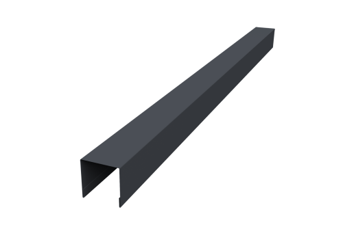 Планка вертикальная лицевая для забора жалюзи Palermo 0,45 PE-Double RAL 7024 мокрый асфальт (1,8м)