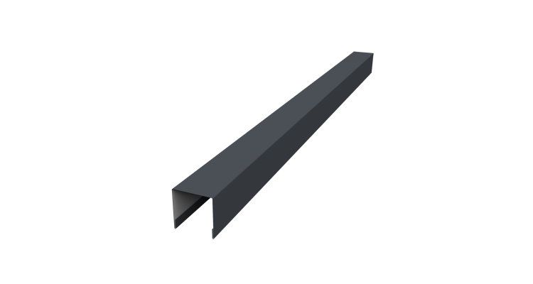 Планка вертикальная лицевая для забора жалюзи Palermo 0,5 PurPro Matt 275 RAL 7024 мокрый асфальт (1,8м)