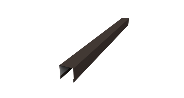 Планка вертикальная лицевая для забора жалюзи Palermo 0,45 Drap RR 32 темно-коричневый (1,8м)