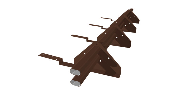 Снегозадержатель трубчатый для композитной черепицы Roman RAL 8017 (3м)