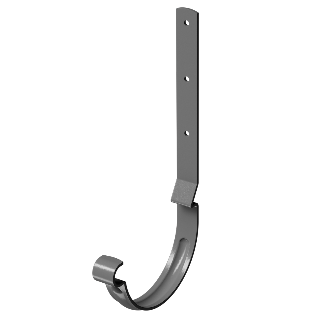 Карнизный крюк для желоба длинный Stal Standard, темно-серый