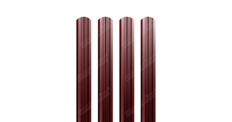 Штакетник М-образный А с прямым резом 0.5 Satin RAL 3011 коричнево-красный