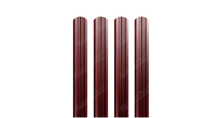 Штакетник М-образный А с прямым резом 0.5 Satin RAL 3011 коричнево-красный